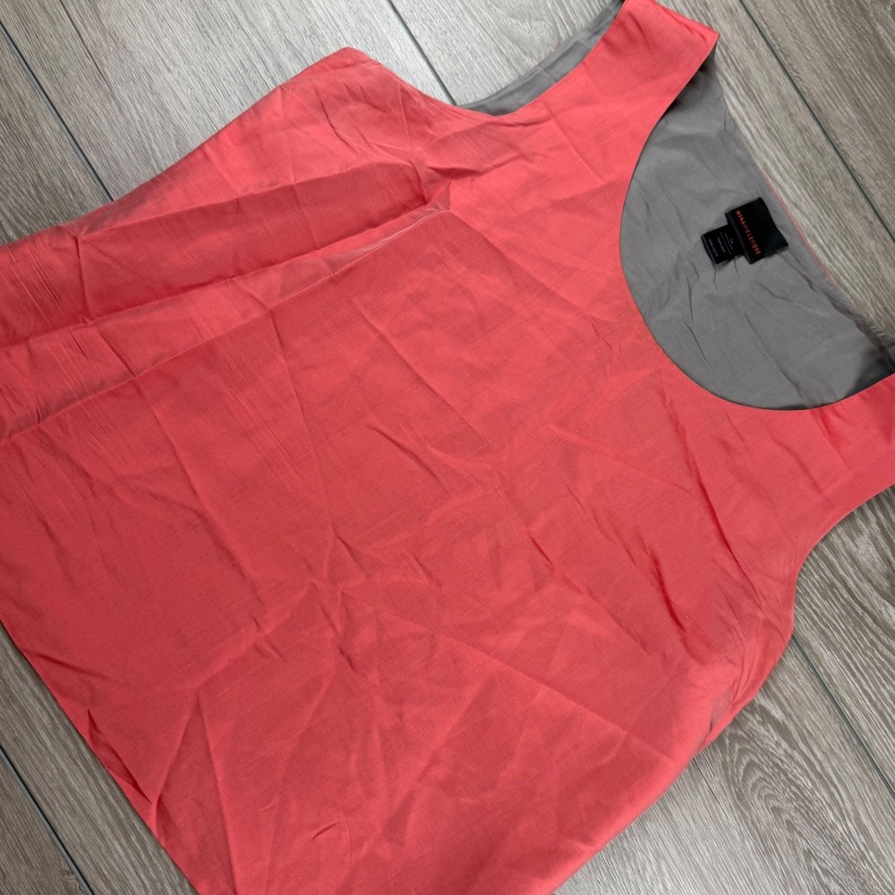 Nina McLemore Womens Tank Top 100% Silk Scoop Neck Coral Pink Size 14